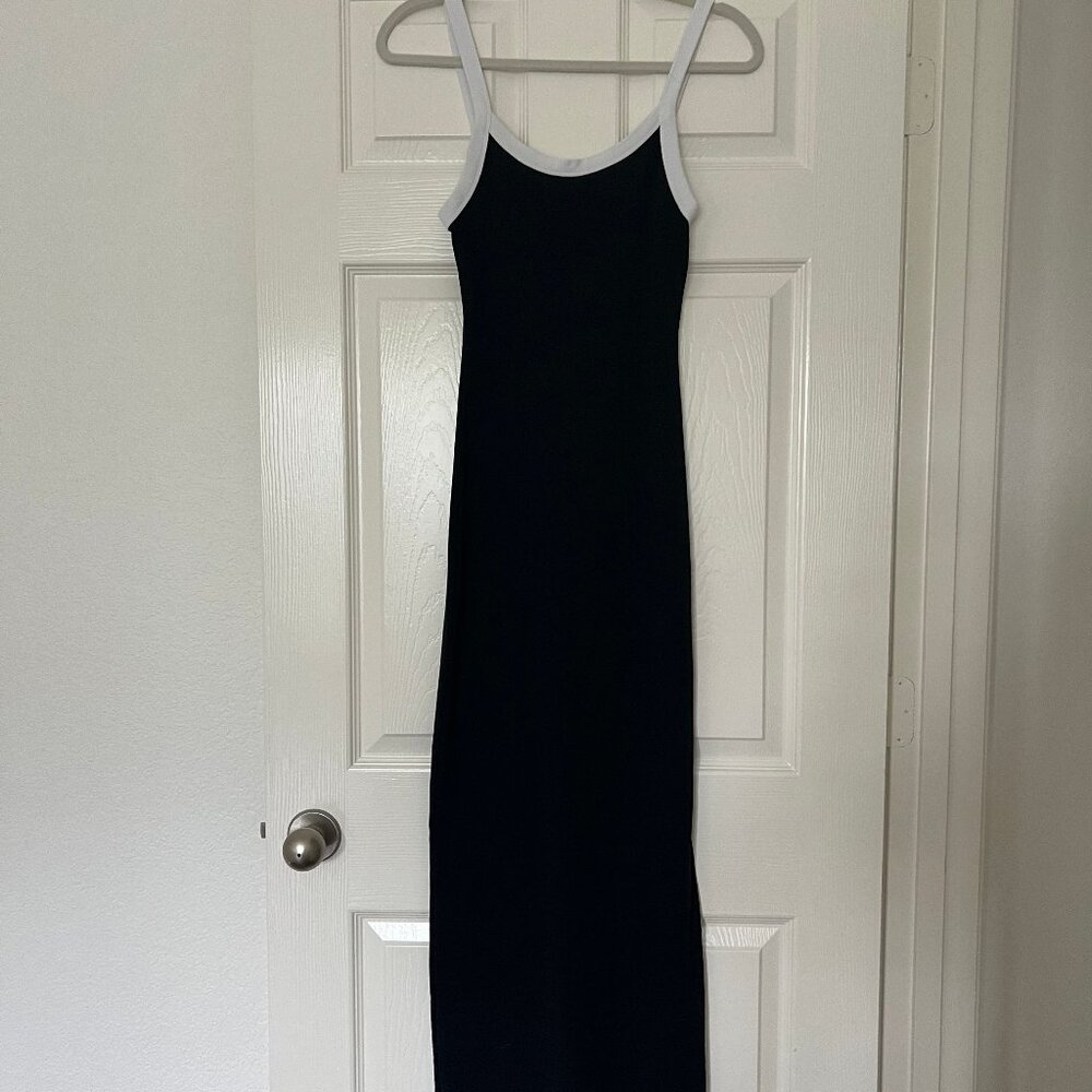 Stradivarius Black and White Maxi Dress